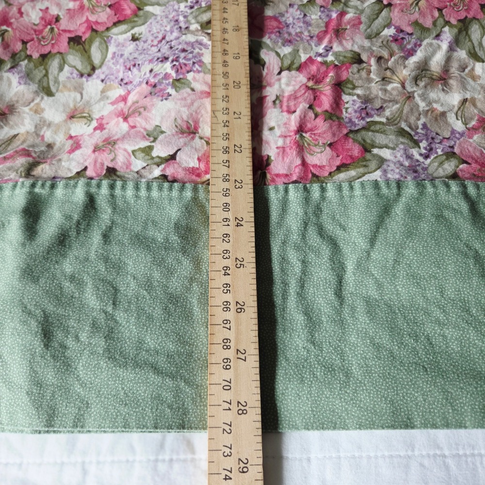 Vintage Floral Pillowcase Set 2 Standard Pink Azalea Lilac Sage Cottagecore - Picture 4 of 8